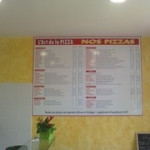 Menu des pizzas